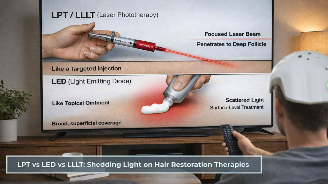 lpt vs lllt vs led for hair restoration