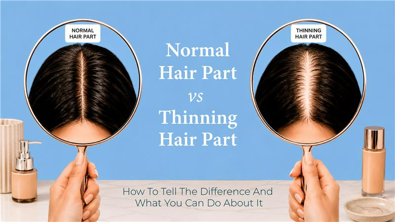 normal hair part vs thinning hair part