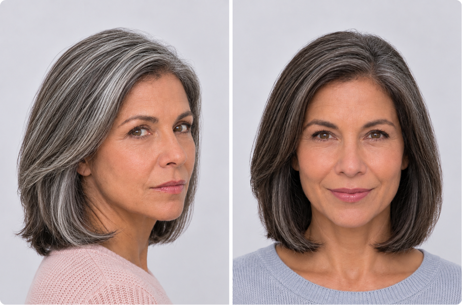 Most users report less gray, darker-looking hair