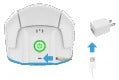 USB cable end to the AC adapter - Theradome